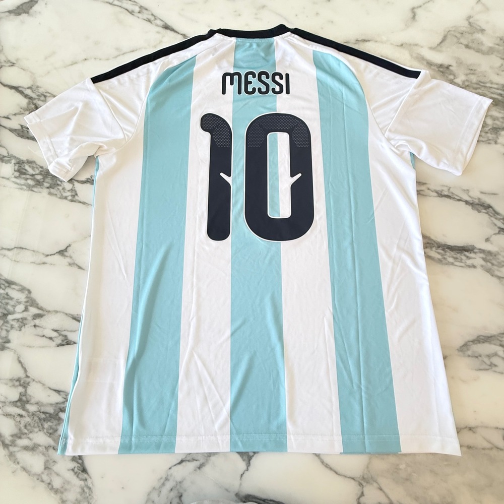 Adidas Argentina Messi 10 Home Jersey White Blue Soccer Shirt XL KT0387